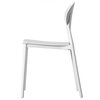 Fabulaxe Modern Plastic Outdoor Dining Chair with Open Oval Back Design, White QI004226.WT